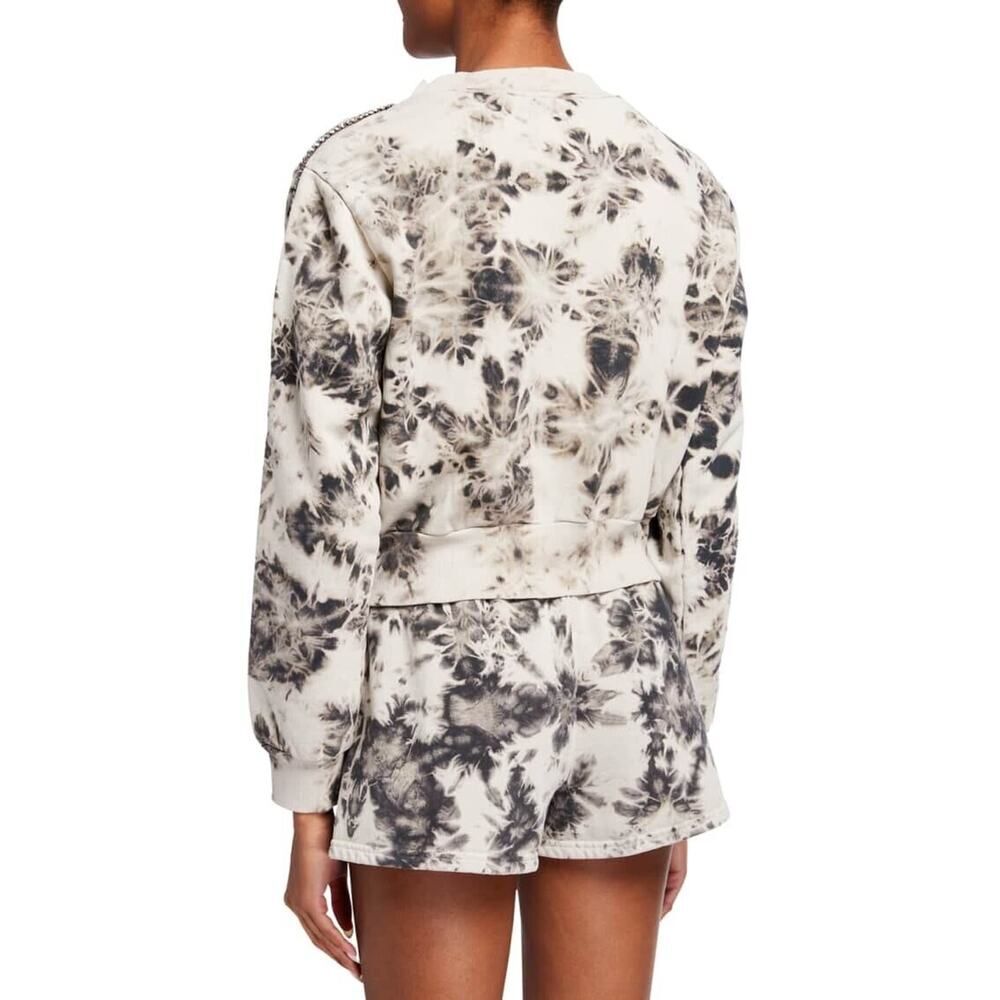 $226 Pam & Gela Women's Gray Long Sleeve Tie Dye Sweatshirt Pullover Top Size M - Picture 2 of 11